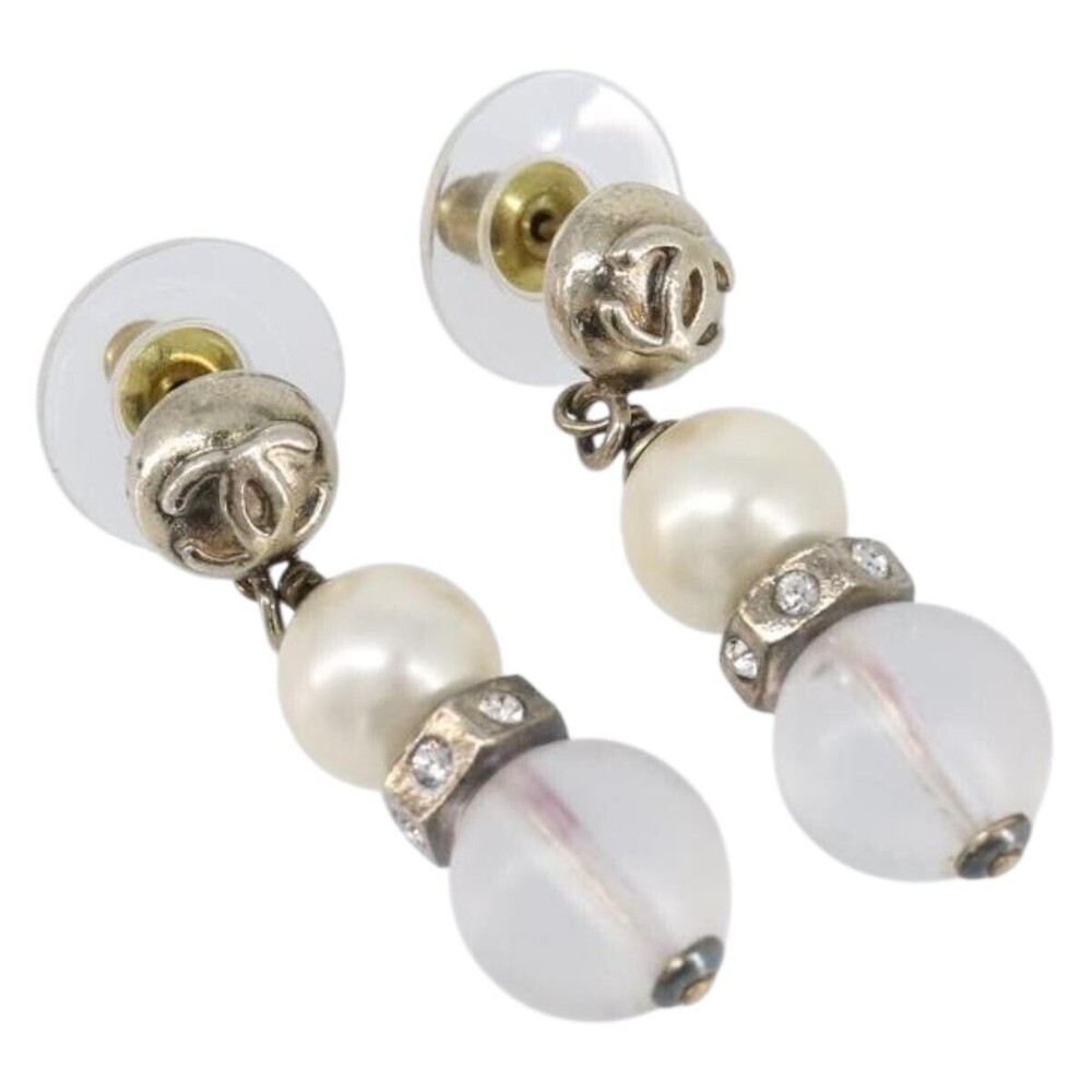 Chanel CC Pearl Drop Faux Pearl and Metal
